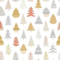 Seamless pattern with different Christmas trees vector
