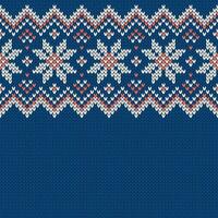 Winter knitted wool sweater pattern with snowflakes and place for text. vector