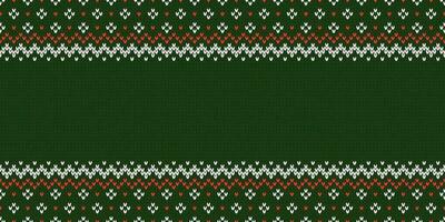 Ugly Christmas Sweater Party. Template with place for text. Knitted pattern. vector