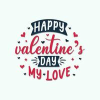 Happy valentine''s day lettering design vector