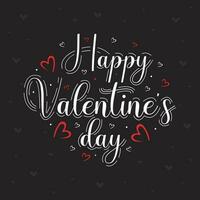 contento san valentin día letras vector diseño con amor negro antecedentes