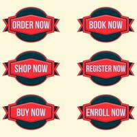 order enroll shop register buy and book now button set vector