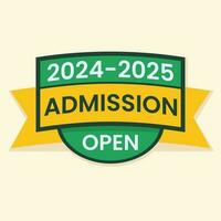 2024-2025 admission open tag vector for educational social media post template