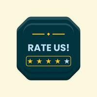 review us button label, user rating or customer feedback vector