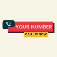 Call us now modern button for phone number with call icon vector