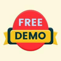 free demo badge label clipart vector