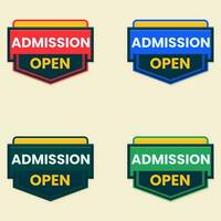 admission open banner tag vector