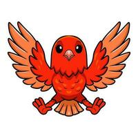 Cute red factor canary cartoon flying vector