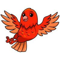 Cute red factor canary cartoon flying vector