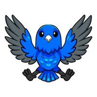 Cute blue factor canary cartoon flying vector