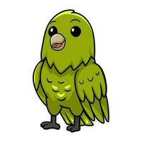 Cute green canary cartoon standing vector