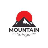 simple minimalist mountain logo adventure view top outdoor vector icon symbol illustration design