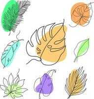 LEAF line art vector