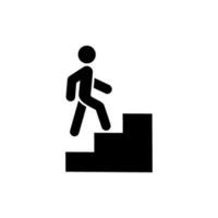 hombre en escalera plano estilo vector icono