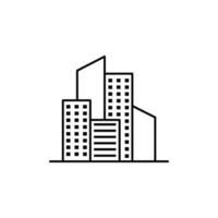 Building icon in outline style vector