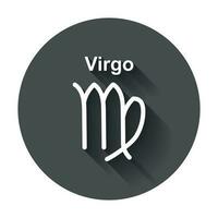Virgo zodiac sign. Flat astrology vector illustration with long shadow.