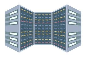 Server Room database system Server racks Data Protection Internet Security Concept. Data Center Icon cloud storage cloud computing Computer Server. Hosting icon computer network secure and protection. vector
