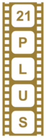 tecken av vuxen endast för arton plus, 18 plus och tjugo ett plus, 21 plus ålder i de filmremsa. ålder betyg film ikon symbol för film affisch, appar, hemsida eller grafisk design element. formatera png