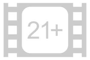 Zeichen von Erwachsene nur zum achtzehn Plus, 18 Plus und zwanzig einer Plus, 21 Plus Alter im das Filmstreifen. Alter Bewertung Film Symbol Symbol zum Film Poster, Apps, Webseite oder Grafik Design Element. Format png