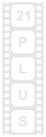 teken van volwassen enkel en alleen voor achttien plus, 18 plus en twintig een plus, 21 plus leeftijd in de filmstrip. leeftijd beoordeling film icoon symbool voor film poster, appjes, website of grafisch ontwerp element. formaat PNG