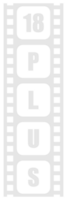 tecken av vuxen endast för arton plus, 18 plus och tjugo ett plus, 21 plus ålder i de filmremsa. ålder betyg film ikon symbol för film affisch, appar, hemsida eller grafisk design element. formatera png