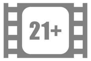 Zeichen von Erwachsene nur zum achtzehn Plus, 18 Plus und zwanzig einer Plus, 21 Plus Alter im das Filmstreifen. Alter Bewertung Film Symbol Symbol zum Film Poster, Apps, Webseite oder Grafik Design Element. Format png