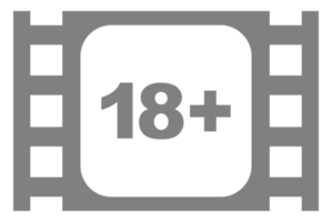 Zeichen von Erwachsene nur zum achtzehn Plus, 18 Plus und zwanzig einer Plus, 21 Plus Alter im das Filmstreifen. Alter Bewertung Film Symbol Symbol zum Film Poster, Apps, Webseite oder Grafik Design Element. Format png