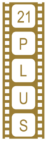 Sign of Adult Only for Eighteen Plus, 18 Plus and Twenty One Plus, 21 Plus Age in the Filmstrip. Age Rating Movie Icon Symbol for Movie Poster, Apps, Website or Graphic Design Element. Format PNG