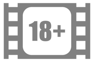 Zeichen von Erwachsene nur zum achtzehn Plus, 18 Plus und zwanzig einer Plus, 21 Plus Alter im das Filmstreifen. Alter Bewertung Film Symbol Symbol zum Film Poster, Apps, Webseite oder Grafik Design Element. Format png