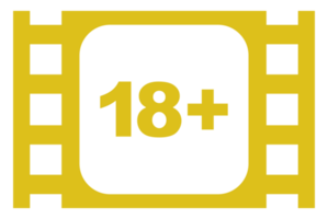 tecken av vuxen endast för arton plus, 18 plus och tjugo ett plus, 21 plus ålder i de filmremsa. ålder betyg film ikon symbol för film affisch, appar, hemsida eller grafisk design element. formatera png