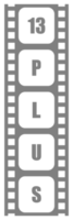 tecken av vuxen endast för tretton plus, 13 plus ålder i de filmremsa. ålder betyg film ikon symbol för film affisch, baner, bakgrund, appar, hemsida eller grafisk design element. formatera png