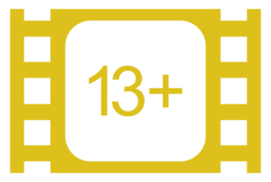 tecken av vuxen endast för tretton plus, 13 plus ålder i de filmremsa. ålder betyg film ikon symbol för film affisch, baner, bakgrund, appar, hemsida eller grafisk design element. formatera png