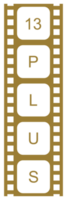 Sign of Adult Only for Thirteen Plus, 13 Plus Age in the Filmstrip. Age Rating Movie Icon Symbol for Movie Poster, Banner, Backdrop, Apps, Website or Graphic Design Element. Format PNG