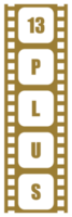 tecken av vuxen endast för tretton plus, 13 plus ålder i de filmremsa. ålder betyg film ikon symbol för film affisch, baner, bakgrund, appar, hemsida eller grafisk design element. formatera png