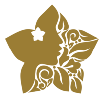 ornamental hoja, flor, y mujer cara en el en forma de flor ilustración para logo tipo, Arte ilustración o gráfico diseño elemento. formato png