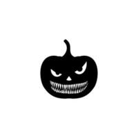 Scary Pumpkin for sign, icon, symbol and Halloween art illustration. Vector Illustration