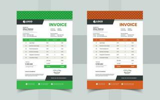 Modern colorful invoice template vector