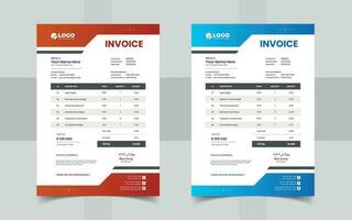 Modern abstract professional invoice template vector