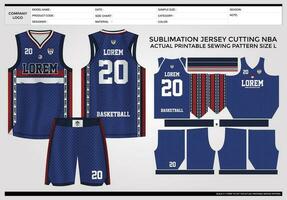 Simple Elegant blue Basketball Jersey vector