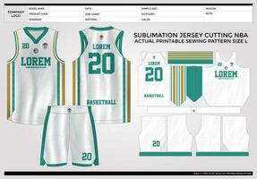 Simple Elegant WHITE Basketball Jersey vector