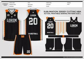 Simple Elegant BLACK Basketball Jersey vector