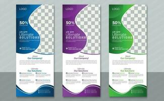 Modern business roll up banner gradient roll up banner vector