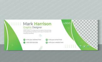 Corporate email signature design and template vector