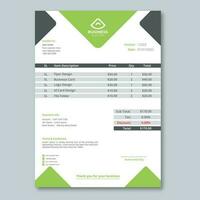 new and modern Invoice design template and green invoice design template vector