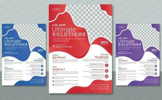 Professional and New flyer design for your business solutions vector