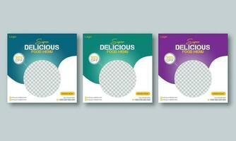 Delicious Food Social Media Post design Template For Your restaurant vector