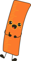 Cute happy funny Ruler with kawaii eyes. Cartoon cheerful fall mascot png