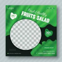 Fruit Salad Social Media Post design Template For Your Business vector