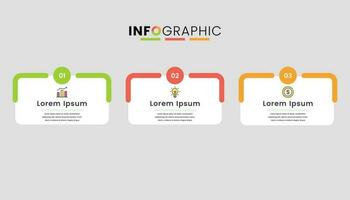 Three elements business infographic template design vector