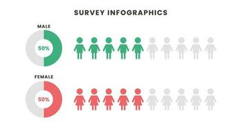Survey human population infographic template design vector